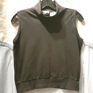 CHANCE ENCOUNTERS CROP BLACK TURTLEN. TOP SZ S